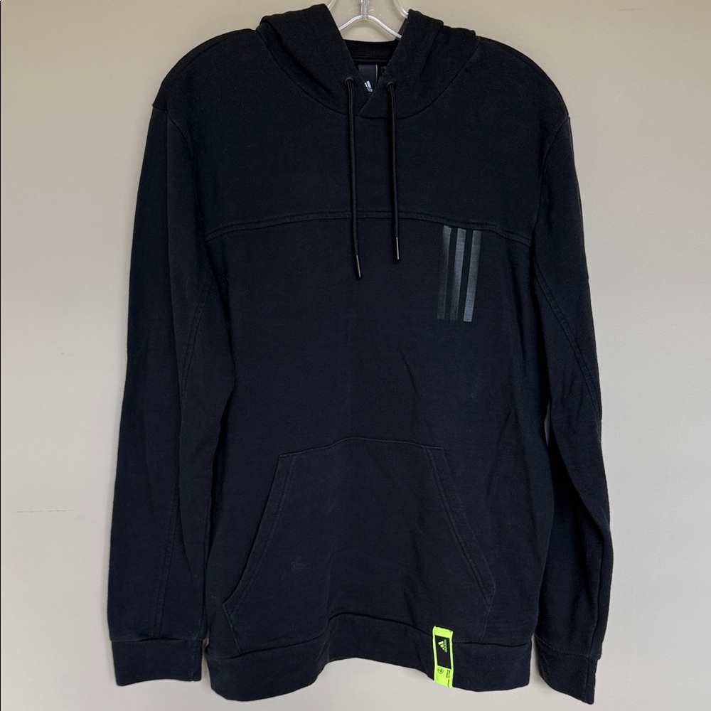 adidas Black Hoodie with Gray Stripes